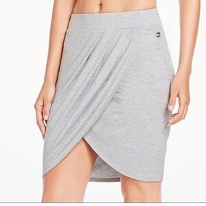 Fabletics Women’s Heathered Gray Soft Stretchy Fitted Wrap Skirt Plus Size XXL